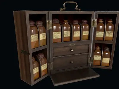 Apothecary Box Low-poly 3D model