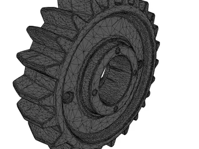 Metallic Gear Cogwheel Engine Part 3D model