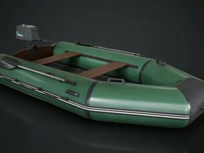 Inflatable Boat Low-poly 3D model buy