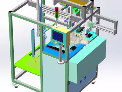 Small paper box folding machine 3D model