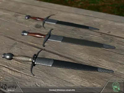 Daggers Pack Free low-poly 3D model