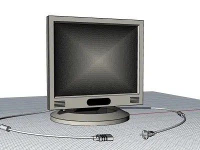 Old PC monitor Free 3D model