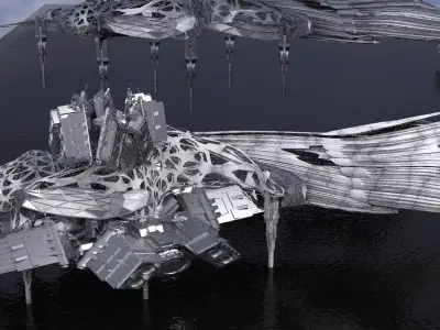 Hybrid base design Exterior Ship 11  3D model