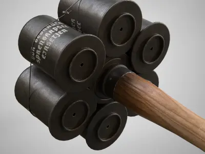 M24 Bundle Stick Hand Grenade AAA Game Ready Low-poly 3D model Low-poly 3D model