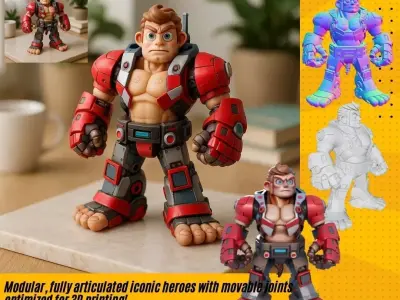 Mecha Armored Powerhouse 3D print model