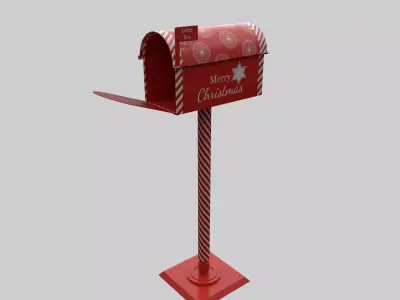 Christmas Letter Box Low-poly 3D model
