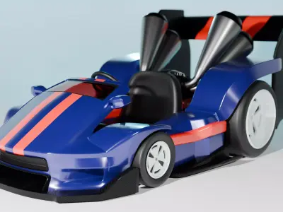 Modified Go Cart - Time Attack Styled - Rigged Free 3D model