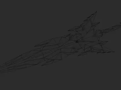 Futuristic Sword Low-poly 3D model 15