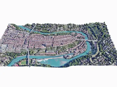 The old city of Bern Low-poly 3D model