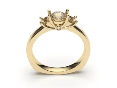 solitaire with ring sizes  8 part S118 3D print model