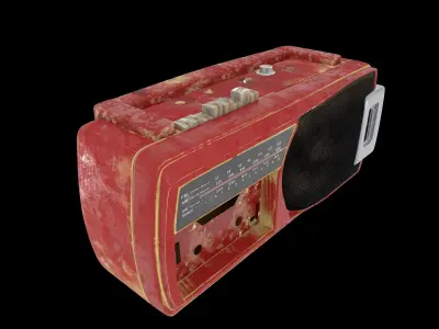 old radio cassette damged 3D model