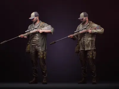 Aiden Stallhart - Character Survival Low-poly 3D model