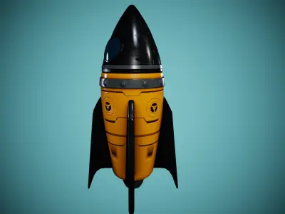 Cartoon Rocket GameReady Model Free low-poly 3D model
