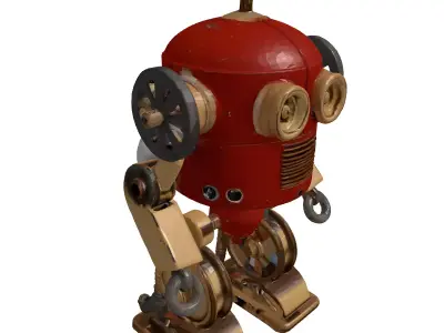 Vintage Steampunk Robot Character 3D model