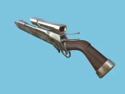 Sniper Gunblade 02 Dirt Blood - Character SciFi Design Low-poly 3D model