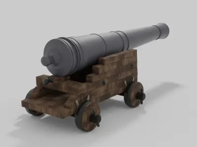 Cannon wooden 3D model buy