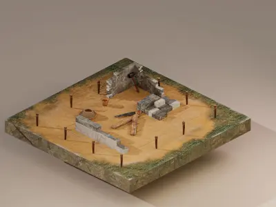 Warrior Barracks Level 5 Low-poly 3D model