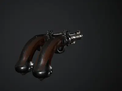 Flintlock Pistol Low-poly 3D model get