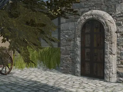 Medieval Walled Village 3D model