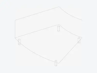 Seat - Library - Integral - Ottoman Low-poly 3D model
