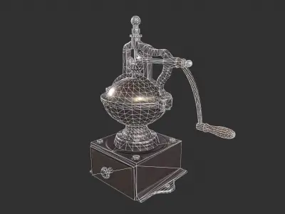 Vintage Coffee Grinder Low-poly 3D model