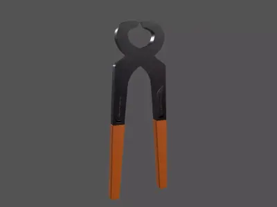 pincers pair of scissors Low-poly 3D model
