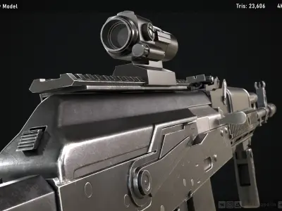 Gameready AK-74 rifle Low-poly 3D model