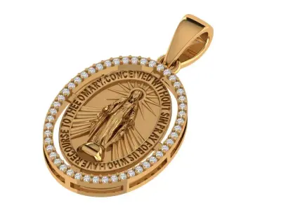  Saint Marry Pendant 3D print model