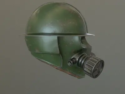 Helmet gas mask Low-poly 3D model