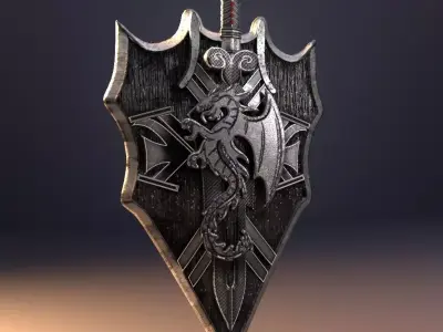  shield Low-poly 3D model