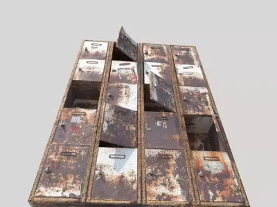 Rusty Locker Cabinet 3D model