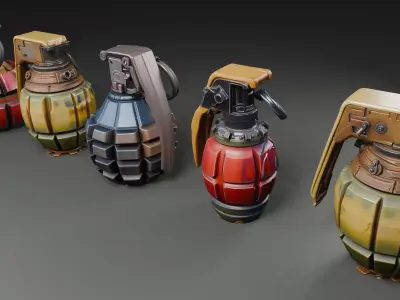 Stylized Grenades 3D model