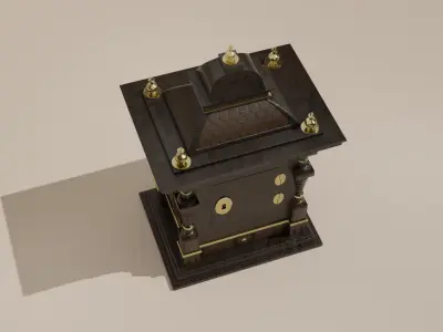 Old antique clock 3D model