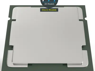 CPU microchip 3D model