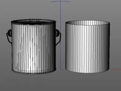 Half gallon paint can with metal handle  3D model