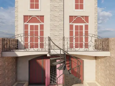 Commercial building-building classic 3D model purchase