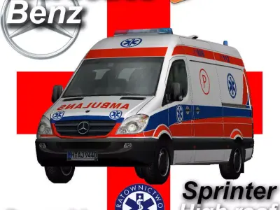 Mercedes benz Sprinter Ambulance Low-poly 3D model