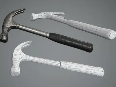 Claw Hammer Low-poly 3D model get