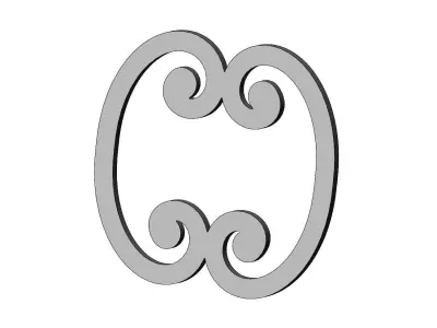 Forged floral scroll onlay and molding relief 3D print model