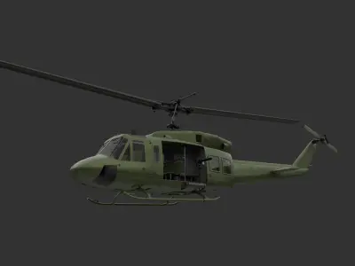 Bell 212 Helicopter  3D model
