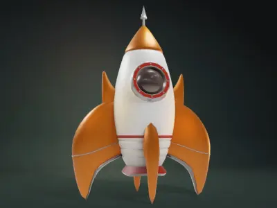 Rocket 3D Model Cartoon Free low-poly 3D model