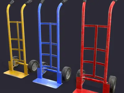 Hand Truck Low-poly 3D model 7