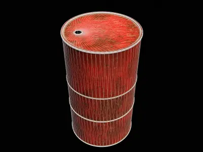 High-poly Rusted Barrel 3D model
