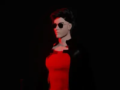 Fantasy Male character with sword Free 3D model