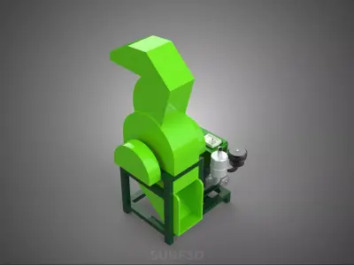 GREEN WOOD CHIPPER SHREDDER CRUSHER CUTTER MACHINE DIESEL ENGINE 3D model