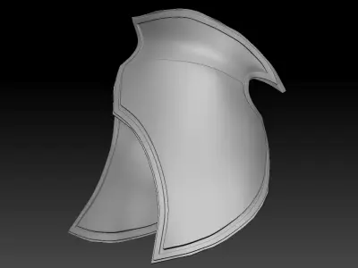 High-poly model Thigh armor shield 3D model
