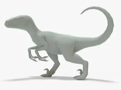 Velociraptor Rigged Basemesh Low-poly 3D model