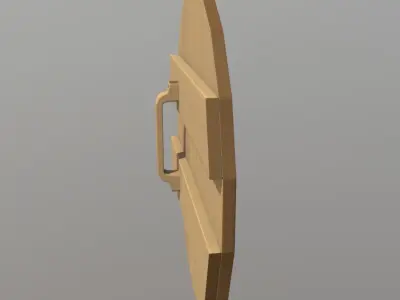 Wooden Shield Low-poly 3D model 25