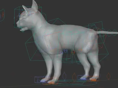 A Cat in woods 3D model