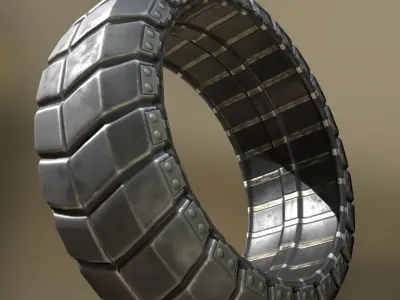 Futuristic Tire Collection Low-poly 3D model